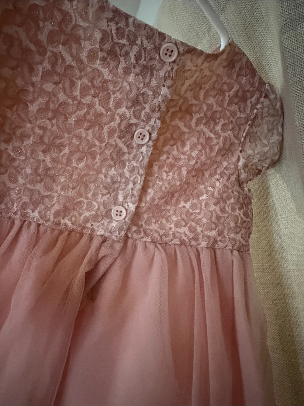 Girls Pink Lace & Tulle Party Dress